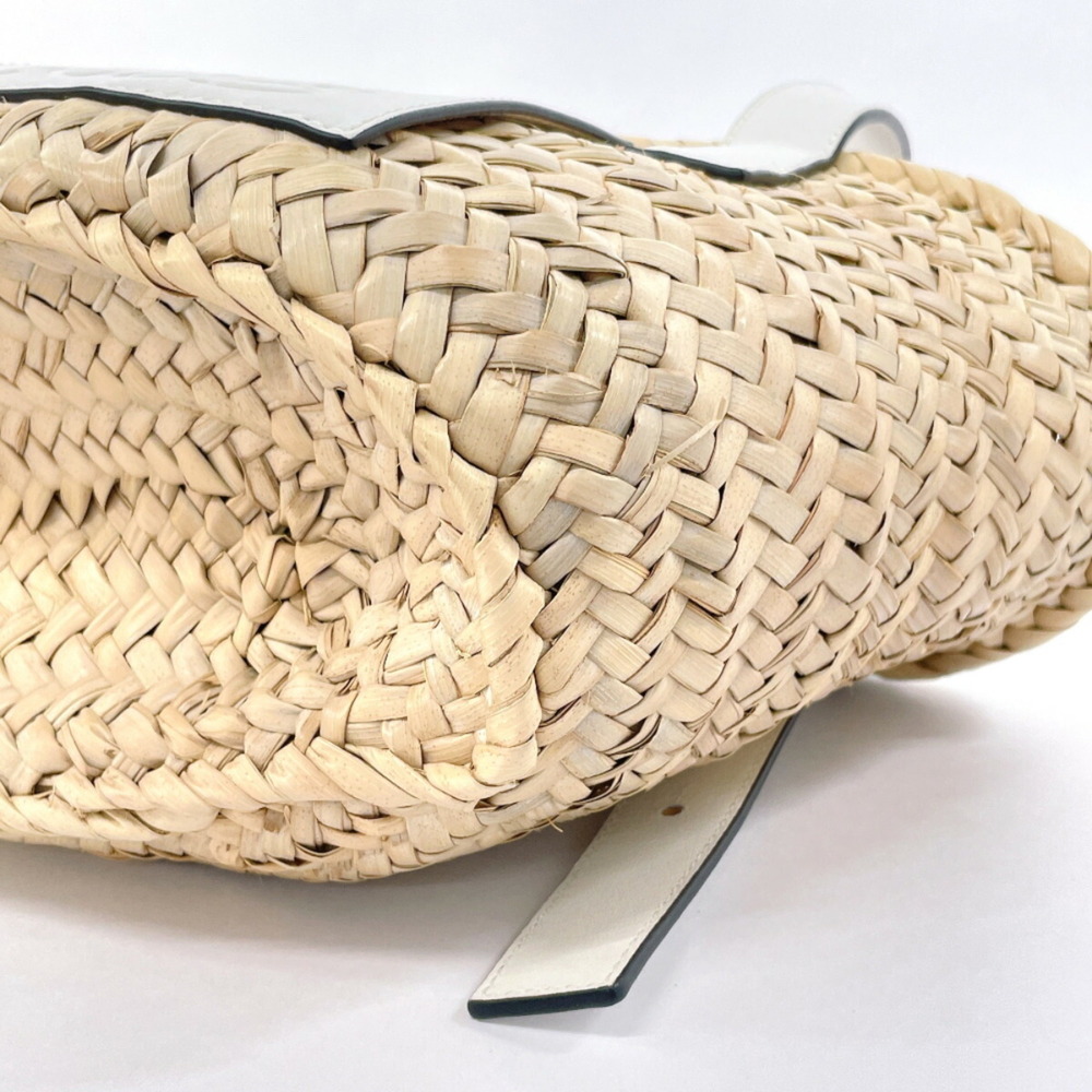 LOEWE Small Basket Bag A223S93X04 Raffia/Leather Beige Tote - Picture 6 of 10